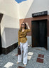 Premium Satin Cowl Neck Waist Tie Trumpet Sleeves Tops